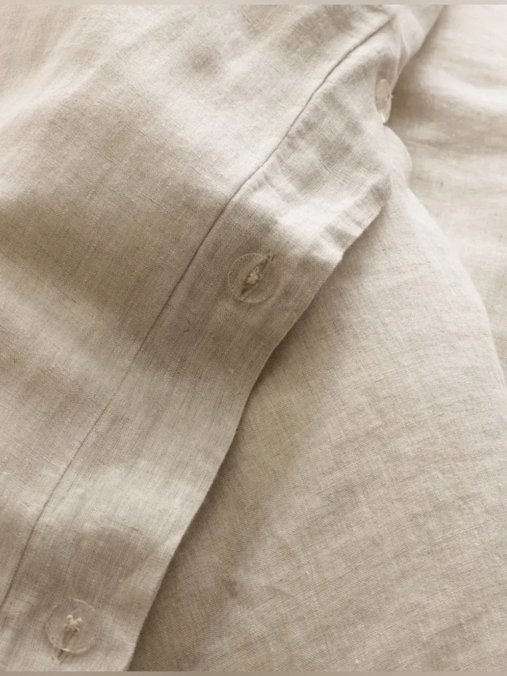 Quince European Linen Duvet Set King/Cal King Natural Chambray 3-Piece Set NWOT